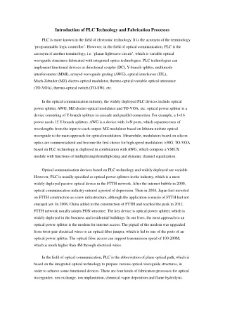 introduction of plc technology and fabrication