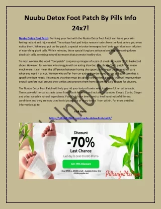 nuubu detox foot patch by pills info 24x7
