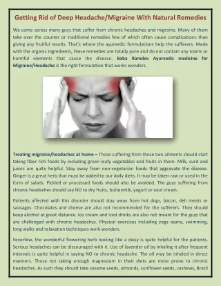 getting rid of deep headache migraine with