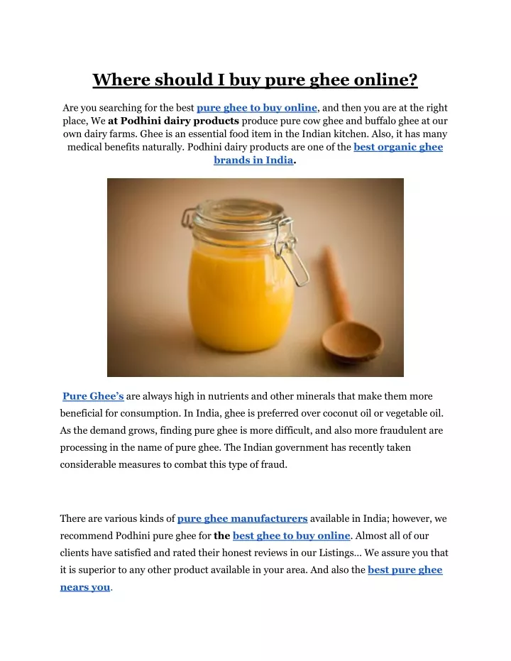 where should i buy pure ghee online