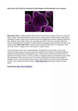 plant stem cell used for production of both