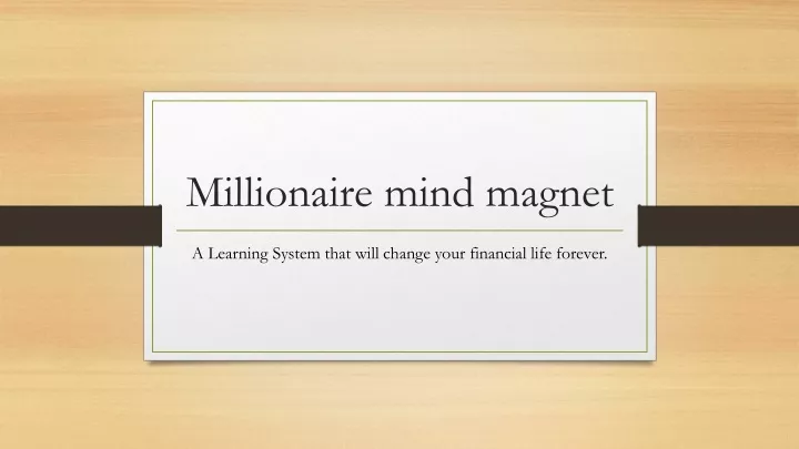 millionaire mind magnet