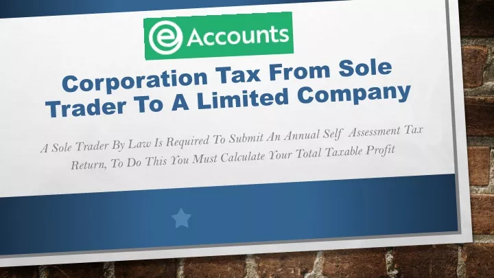 corporation tax from sole trader to a limited company