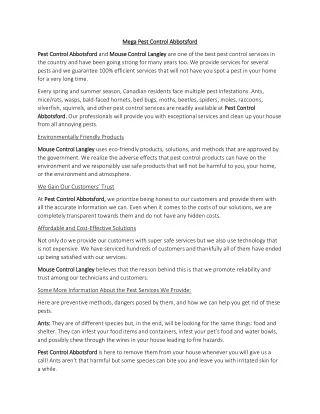 Pest Control Abbotsford