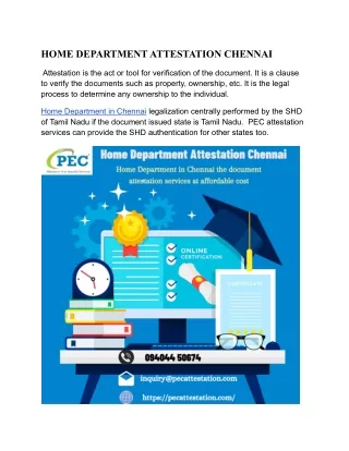 Home department attestation chennai