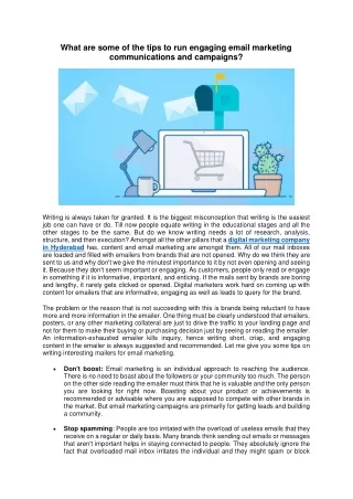 what are some of the tips to run engaging email