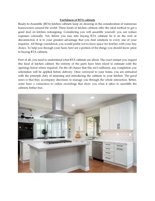 usefulness of rta cabinets