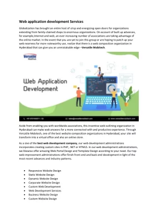 web application development services