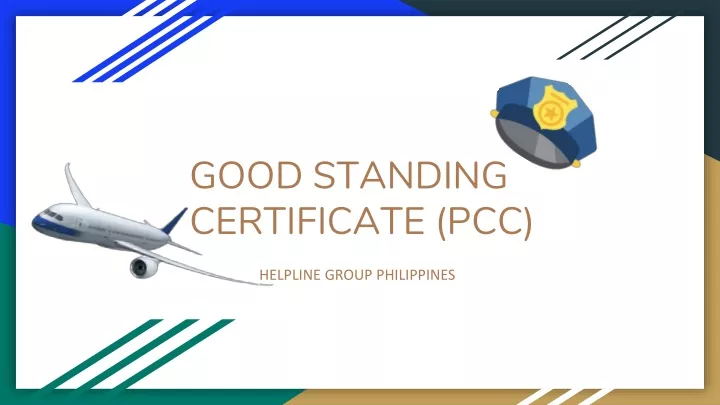 good standing certificate pcc