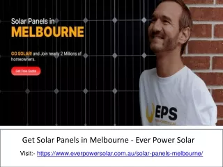 Get Solar Panels in Melbourne