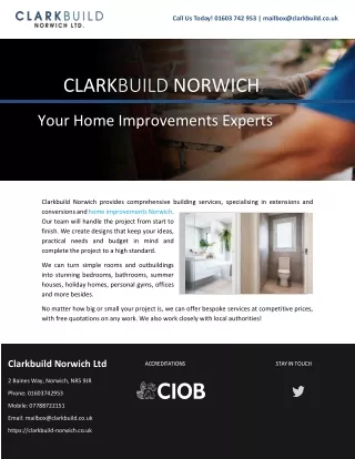 call us today 01603 742 953 mailbox@clarkbuild