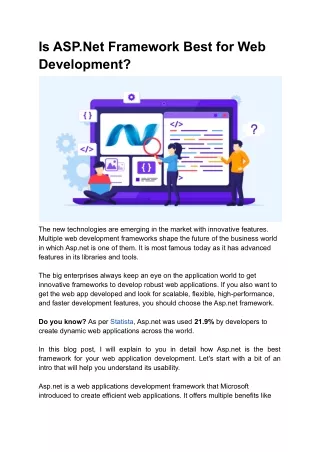 is asp net framework best for web development