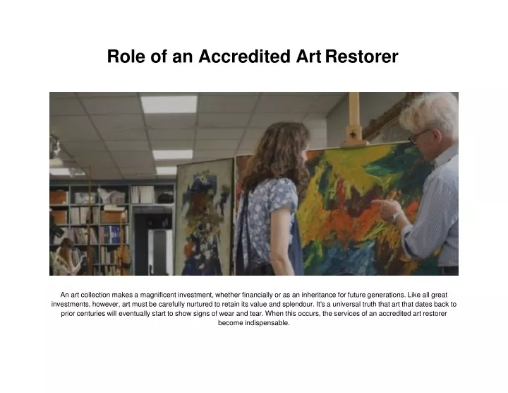 role of an accredited art restorer