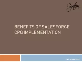 Benefits of Salesforce CPQ Implementation