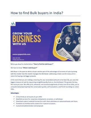 how to find bulk buyers in india