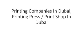 Printing Companies In Dubai, Printing Press