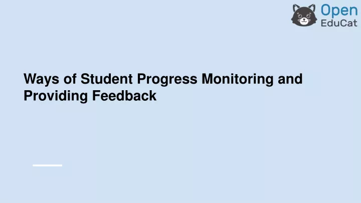 ways of student progress monitoring and providing
