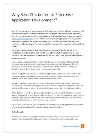 why reactjs is better for enterprise application