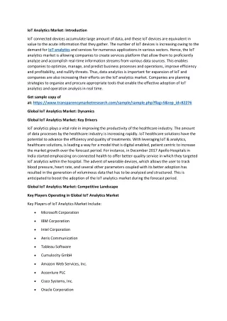 iot analytics market introduction