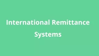 international remittance systems
