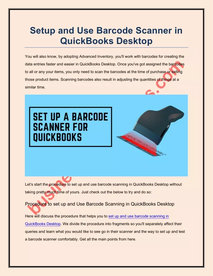 setup and use barcode scanner in quickbooks