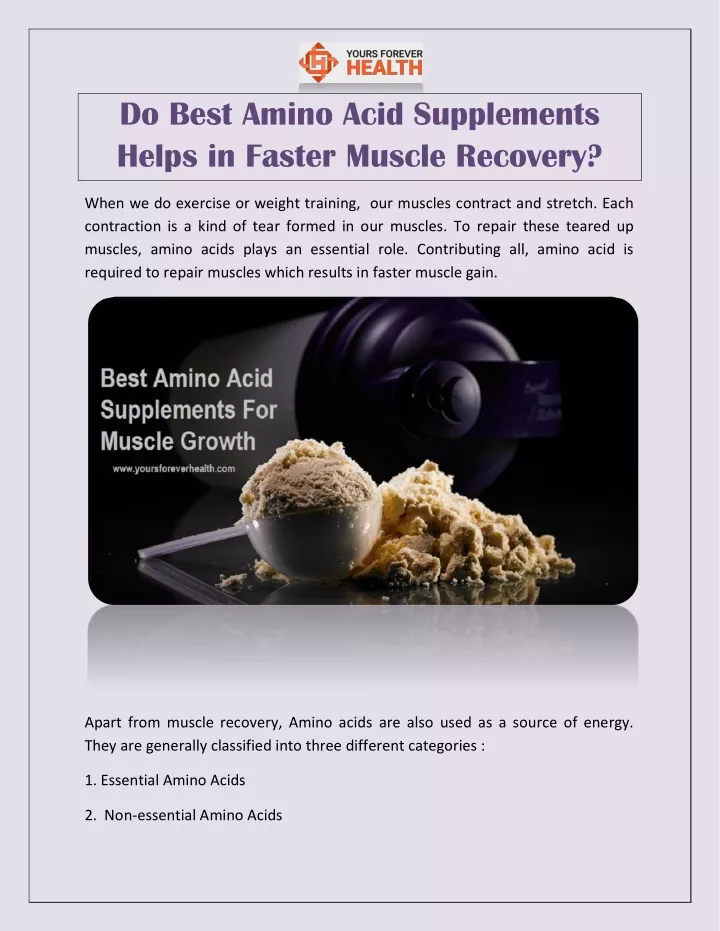 do best amino acid supplements helps in faster