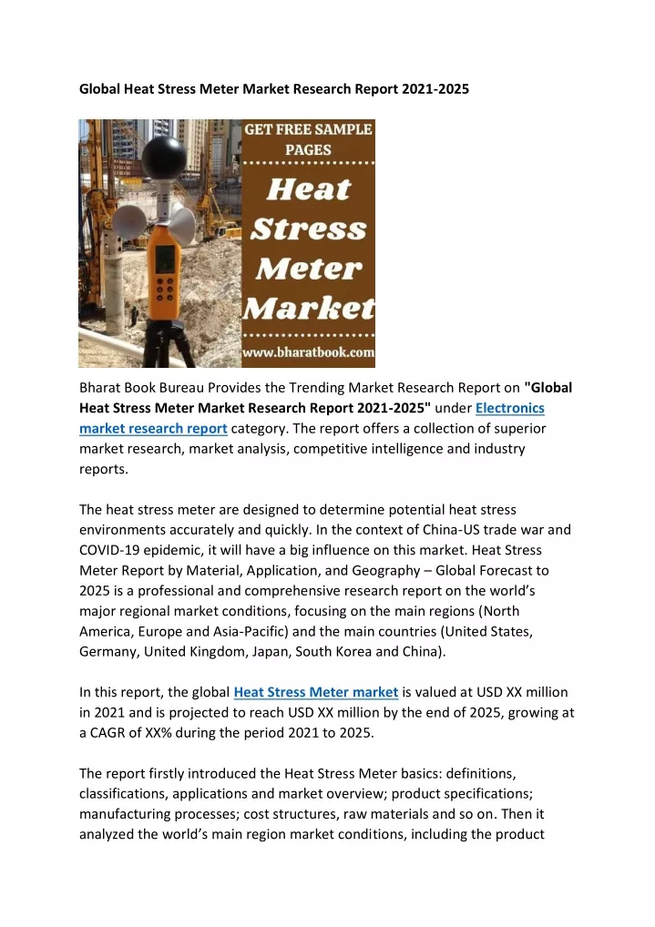 global heat stress meter market research report