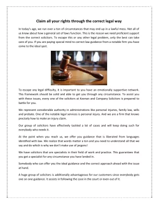 claim all your rights through the correct legal