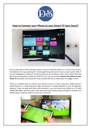 how to connect your phone to your smart tv sans