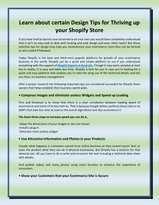 learn about certain design tips for thriving