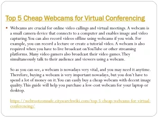 Top 5 Cheap Webcams for Virtual Conferencing