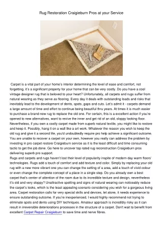 rug restoration craigieburn pros at your service
