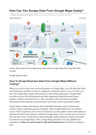 how can you scrape data from google maps easily
