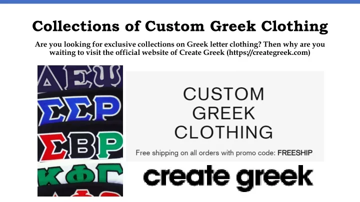 collections of custom greek clothing