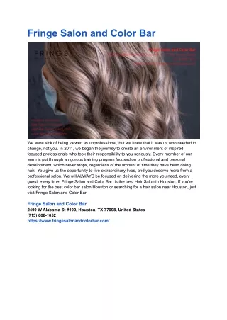 fringe salon and color bar