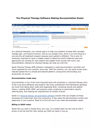 The Physical Therapy Software Making Documentation Easier
