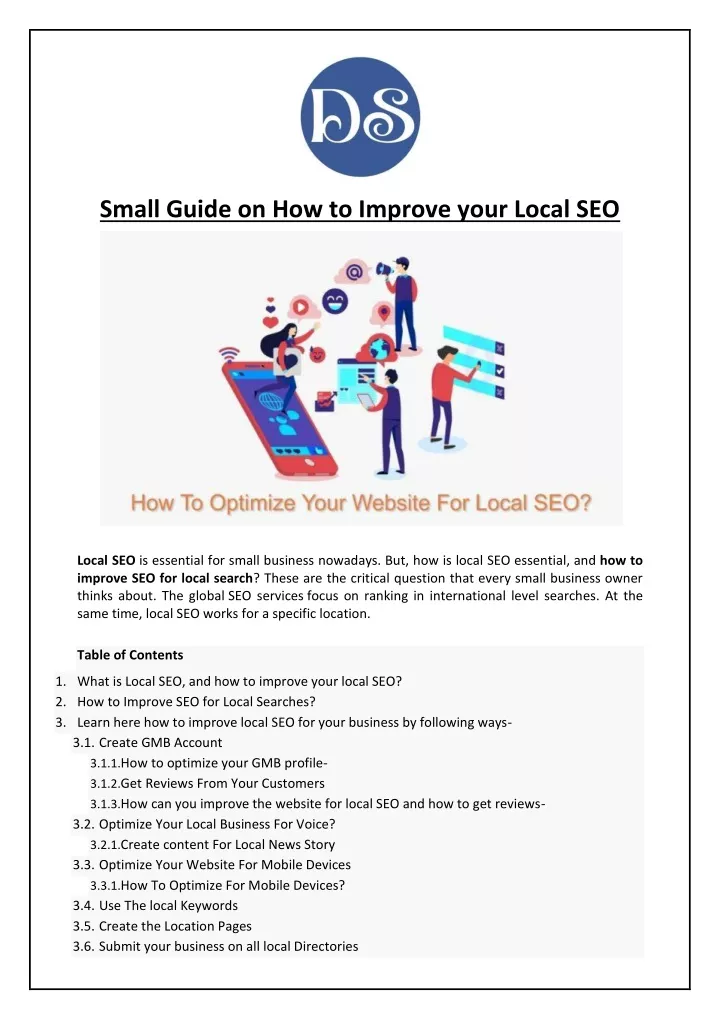 small guide on how to improve your local seo