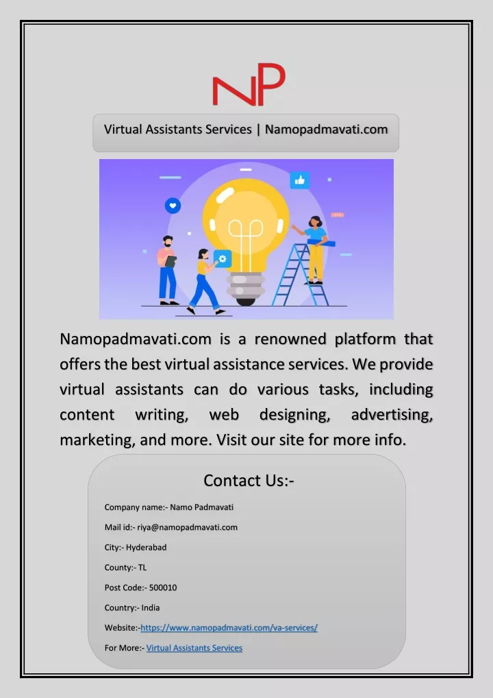 virtual assistants services namopadmavati com