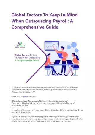 global factors to keep in mind when outsourcing