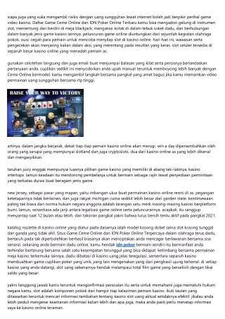Laporan Agen Game Ceme Online dan  IDN Poker Online: Kasino Online Amerika Sekut