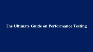 the ultimate g uide on performance testing