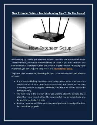 New Extender Setup – Troubleshooting Tips To Fix The Errors!