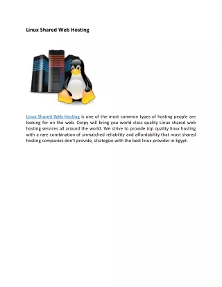 linux shared web hosting