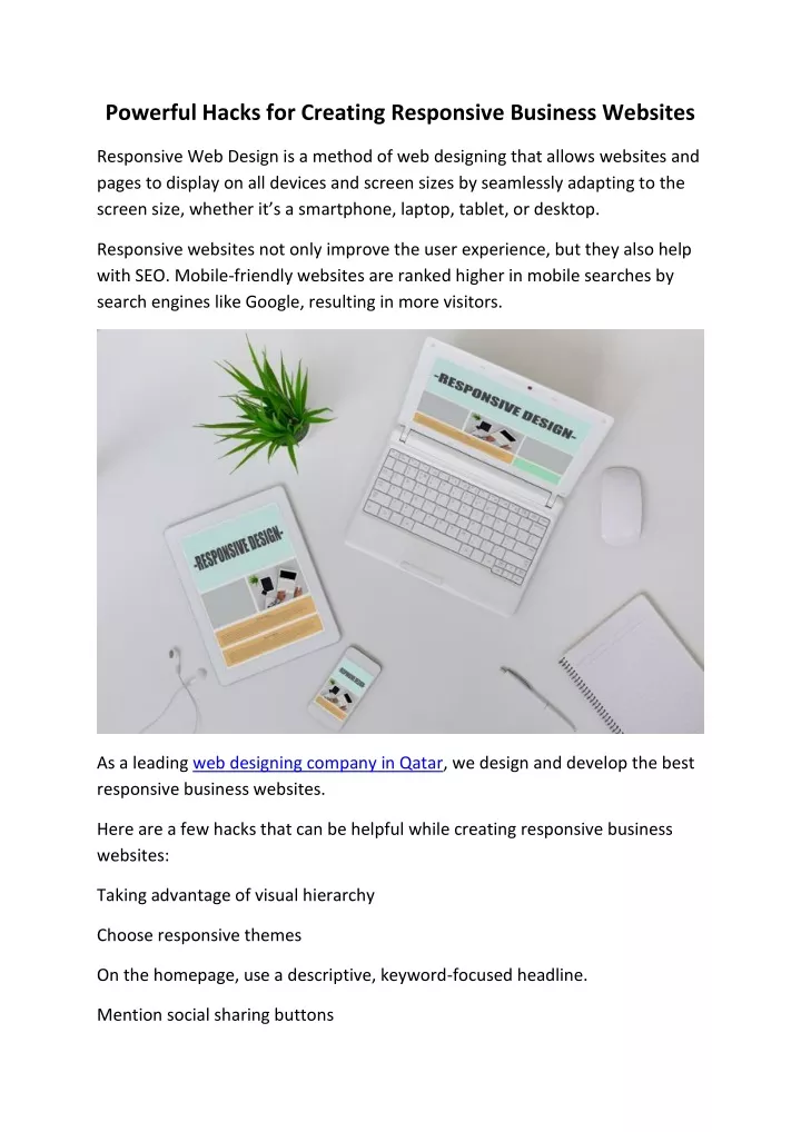 powerful hacks for creating responsive business