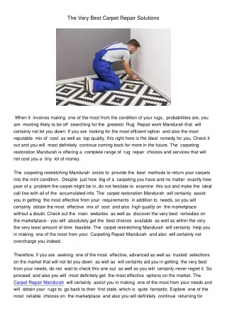 the very best carpet repair solutions