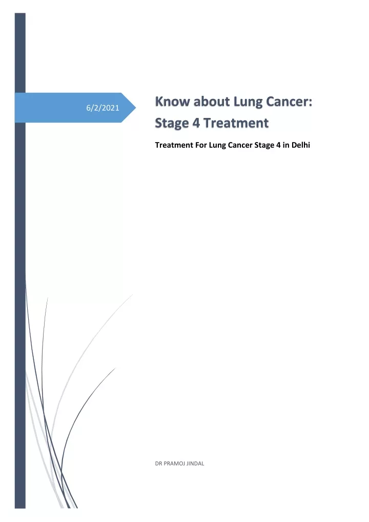 know about lung cancer stage 4 treatment
