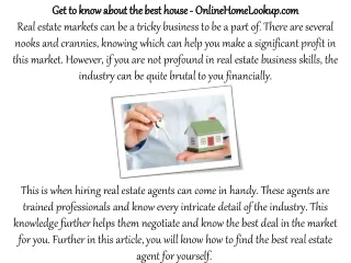 Get to know about the best house - OnlineHomeLookup