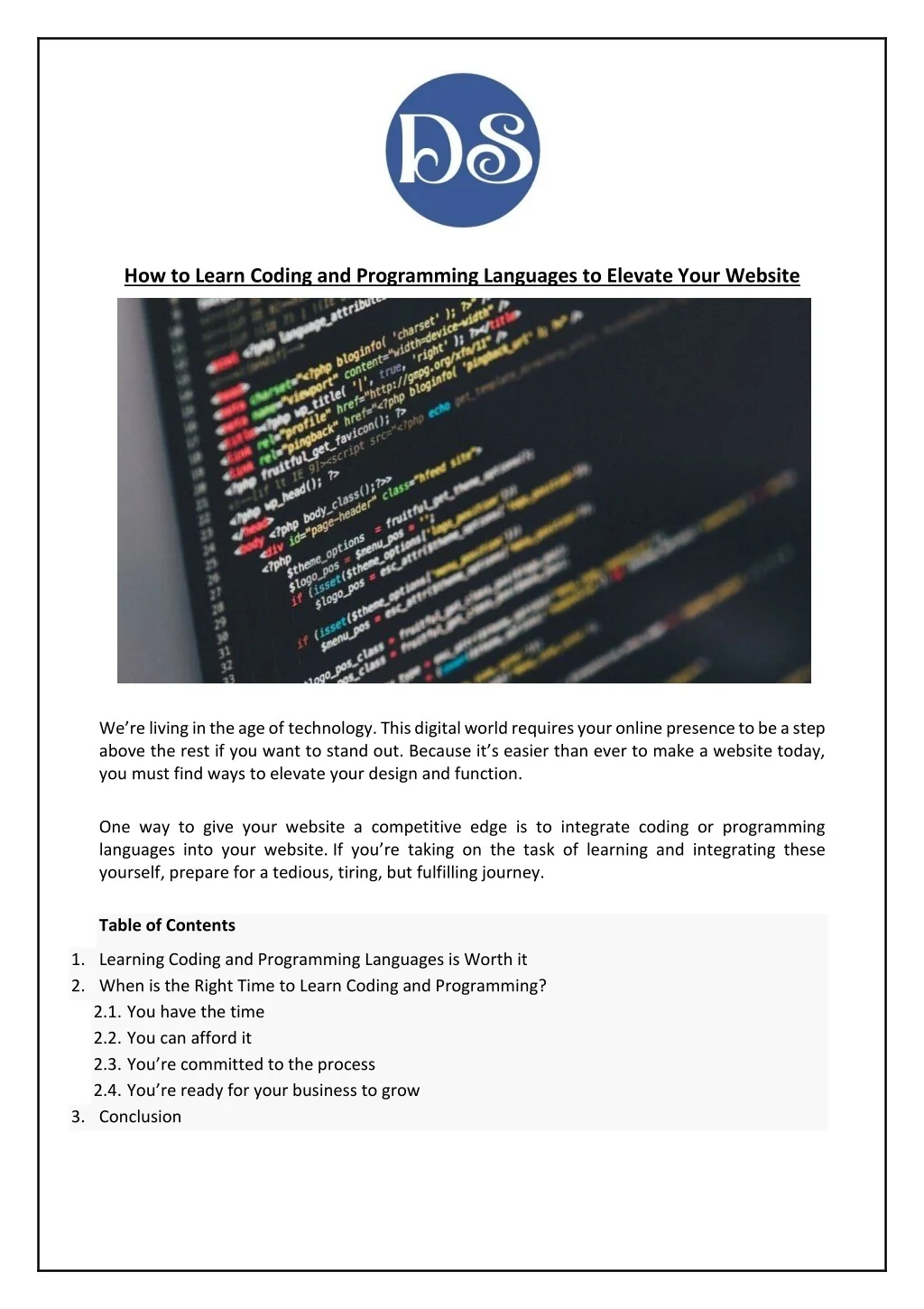 PPT - How to Learn Coding and Programming Languages to Elevate Your ...