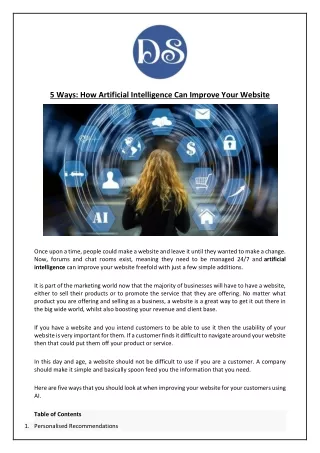 5 ways how artificial intelligence can improve