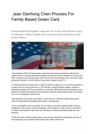 Jean Danhong Chen Process For Family Based Green Card